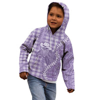 Purple Hawaii Palaka Cowboy Turtle Kid Hoodie Hawaiian Paniolo Puakenikeni Maile Lei - Polynesian Pride