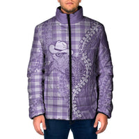 Purple Hawaii Palaka Cowboy Turtle Padded Jacket Hawaiian Paniolo Puakenikeni Maile Lei - Polynesian Pride