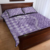 Purple Hawaii Palaka Cowboy Turtle Quilt Bed Set Hawaiian Paniolo Puakenikeni Maile Lei - Polynesian Pride
