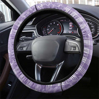 Purple Hawaii Palaka Cowboy Turtle Steering Wheel Cover Hawaiian Paniolo Puakenikeni Maile Lei - Polynesian Pride