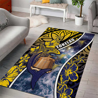Tokelau Area Rug National Badge Waves Style