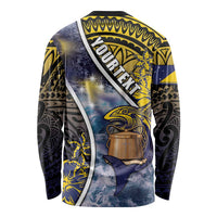 Personalised Tokelau Long Sleeve Shirt National Badge Waves Style