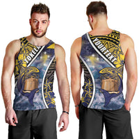 Personalised Tokelau Men Tank Top National Badge Waves Style