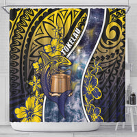 Tokelau Shower Curtain National Badge Waves Style