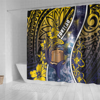 Tokelau Shower Curtain National Badge Waves Style
