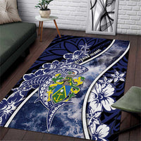 Pitcairn Islands Area Rug Coat Of Arms Waves Style