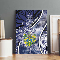 Pitcairn Islands Canvas Wall Art Coat Of Arms Waves Style