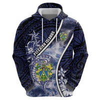 Personalised Pitcairn Islands Hoodie Coat Of Arms Waves Style