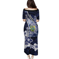 Personalised Pitcairn Islands Puletasi Coat Of Arms Waves Style