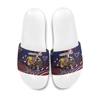 Samoa Wrestling Slide Sandals Polynesian Warrior Funny Style DT05 Navy - Polynesian Pride