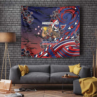 Samoa Wrestling Tapestry Polynesian Warrior Funny Style DT05 Navy - Polynesian Pride