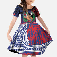 Personalised Samoa Boxing Family Matching Short Sleeve Bodycon Dress and Hawaiian Shirt Samoan Boxer Funny Style - Polynesian Pride