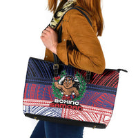 Samoa Boxing Leather Tote Bag Samoan Boxer Funny Style - Polynesian Pride