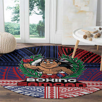 Samoa Boxing Round Carpet Samoan Boxer Funny Style DT05 - Polynesian Pride