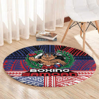 Samoa Boxing Round Carpet Samoan Boxer Funny Style DT05 - Polynesian Pride