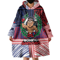 Personalised Samoa Boxing Wearable Blanket Hoodie Samoan Boxer Funny Style - Polynesian Pride