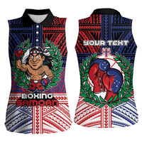 Personalised Samoa Boxing Women Sleeveless Polo Shirt Samoan Boxer Funny Style - Polynesian Pride