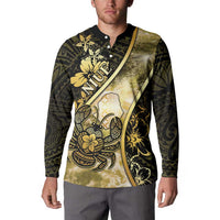 Personalised Niue Button Sweatshirt Niuean Crab Waves Style DT05 - Polynesian Pride
