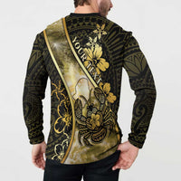Personalised Niue Button Sweatshirt Niuean Crab Waves Style DT05 - Polynesian Pride