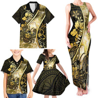 Personalised Niue Family Matching Tank Maxi Dress and Hawaiian Shirt Niuean Crab Waves Style