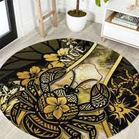 Niue Round Carpet Niuean Crab Waves Style