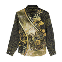 Personalised Niue Women Casual Shirt Niuean Crab Waves Style