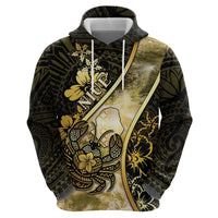 Personalised Niue Zip Hoodie Niuean Crab Waves Style