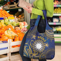 Nauru Grocery Bag Hibiscus Polynesian Tribal Pattern