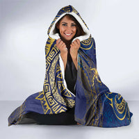 Nauru Hooded Blanket Hibiscus Polynesian Tribal Pattern