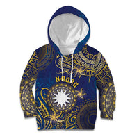 Personalised Nauru Kid Hoodie Hibiscus Polynesian Tribal Pattern