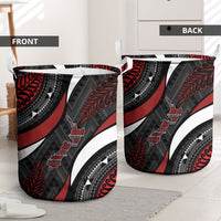 Aotearoa New Zealand Native Birds Map Laundry Basket Silver Fern Tribal Pattern DT05 - Polynesian Pride