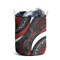 Aotearoa New Zealand Native Birds Map Laundry Basket Silver Fern Tribal Pattern DT05 - Polynesian Pride