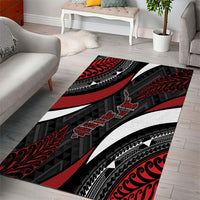Aotearoa New Zealand Native Birds Map Area Rug Silver Fern Tribal Pattern DT05 - Polynesian Pride
