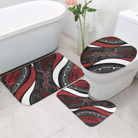 Aotearoa New Zealand Native Birds Map Bathroom Set Silver Fern Tribal Pattern DT05 - Polynesian Pride