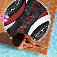 Aotearoa New Zealand Native Birds Map Beach Blanket Silver Fern Tribal Pattern DT05 - Polynesian Pride