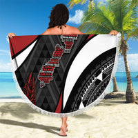 Aotearoa New Zealand Native Birds Map Beach Blanket Silver Fern Tribal Pattern DT05 - Polynesian Pride
