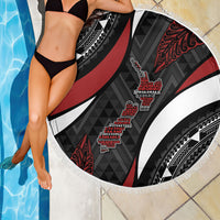 Aotearoa New Zealand Native Birds Map Beach Blanket Silver Fern Tribal Pattern DT05 - Polynesian Pride
