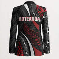 Aotearoa New Zealand Native Birds Map Blazer Silver Fern Tribal Pattern DT05 - Polynesian Pride