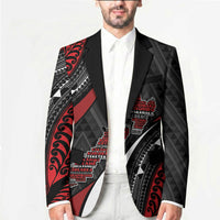 Aotearoa New Zealand Native Birds Map Blazer Silver Fern Tribal Pattern DT05 - Polynesian Pride
