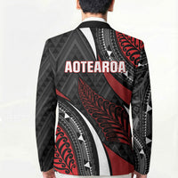 Aotearoa New Zealand Native Birds Map Blazer Silver Fern Tribal Pattern DT05 - Polynesian Pride
