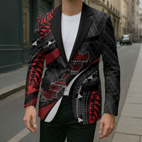 Aotearoa New Zealand Native Birds Map Blazer Silver Fern Tribal Pattern DT05 - Polynesian Pride