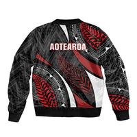 Aotearoa New Zealand Native Birds Map Bomber Jacket Silver Fern Tribal Pattern DT05 - Polynesian Pride