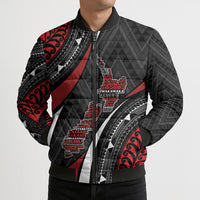 Aotearoa New Zealand Native Birds Map Bomber Puffer Jacket Silver Fern Tribal Pattern DT05 - Polynesian Pride