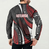 Aotearoa New Zealand Native Birds Map Button Sweatshirt Silver Fern Tribal Pattern DT05 - Polynesian Pride