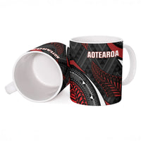 Aotearoa New Zealand Native Birds Map Ceramic Mug Silver Fern Tribal Pattern DT05 - Polynesian Pride