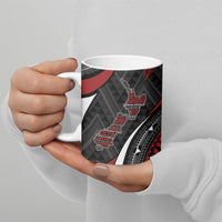 Aotearoa New Zealand Native Birds Map Ceramic Mug Silver Fern Tribal Pattern DT05 - Polynesian Pride
