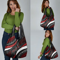 Aotearoa New Zealand Native Birds Map Grocery Bag Silver Fern Tribal Pattern DT05 - Polynesian Pride