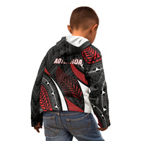 Aotearoa New Zealand Native Birds Map Kid Hoodie Silver Fern Tribal Pattern DT05 - Polynesian Pride