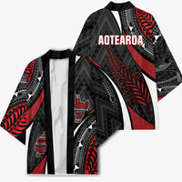 Aotearoa New Zealand Native Birds Map Kimono Silver Fern Tribal Pattern DT05 - Polynesian Pride