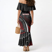 Aotearoa New Zealand Native Birds Map Mermaid Dress Silver Fern Tribal Pattern DT05 - Polynesian Pride